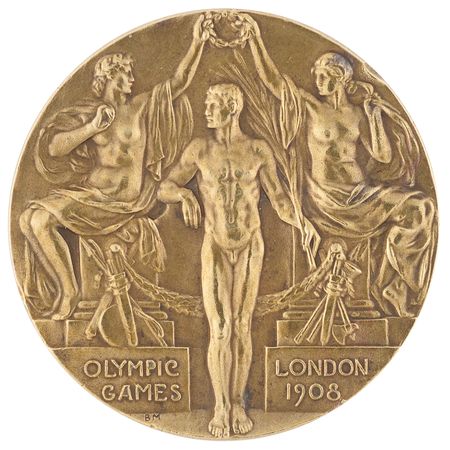 Lot #3057 London 1908 Olympics Bronze Winner's
