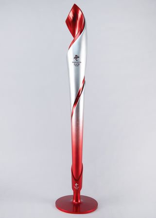 Lot #3040 Beijing 2022 Winter Olympics Torch and Display Base - Image 1