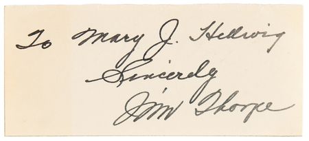 Lot #3247 Jim Thorpe Signature