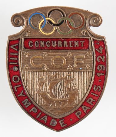 Lot #3154 Paris 1924 Summer Olympics Competitor's Participation Badge - Image 1