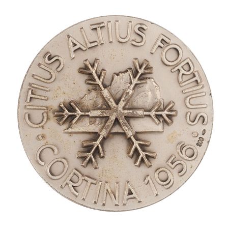 Lot #3117 Cortina 1956 Winter Olympics Silver Participation Medal - Image 2
