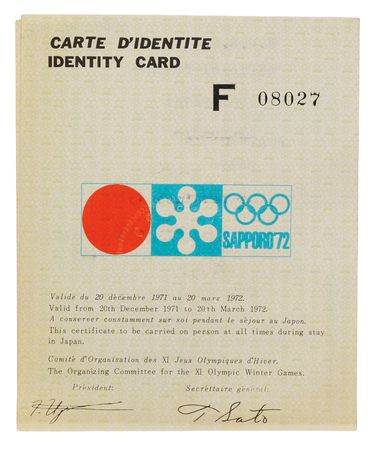 Lot #3200 Sapporo 1972 Winter Olympics Advisor Badge and ID Card Issued to a Soviet Delegate - Image 6