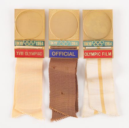 Lot #3184 Tokyo 1964 Summer Olympics (3) Credential Badges - Image 1