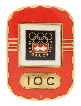 Lot #3185 Innsbruck 1964 Winter Olympics IOC Official's Badge - Image 1