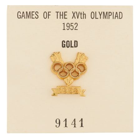 Lot #3174 Helsinki 1952 Summer Olympics Gold Medal Winner's Pin - Image 1