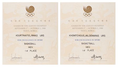 Lot #3303 Olympic Summer and Winter (6) Diplomas — Seoul (1988), Moscow (1980), Montreal (1976), and Grenoble (1968) - Image 3