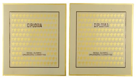 Lot #3303 Olympic Summer and Winter (6) Diplomas — Seoul (1988), Moscow (1980), Montreal (1976), and Grenoble (1968) - Image 6
