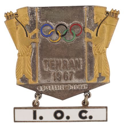 Lot #3192 65th IOC Official's Session Badge, Tehran (1967) - Image 1
