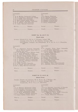 Lot #3231 Jim Thorpe (2) Early Carlisle Indian School Programs - Image 3