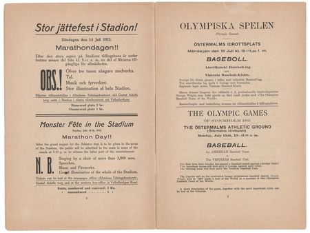 Lot #3232 Stockholm 1912 Olympics Program for the Marathon and Decathlon (Jim Thorpe) - Image 2