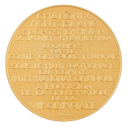 Lot #3067 Chamonix 1924 Winter Olympics Gold Winner's Medal - Image 2