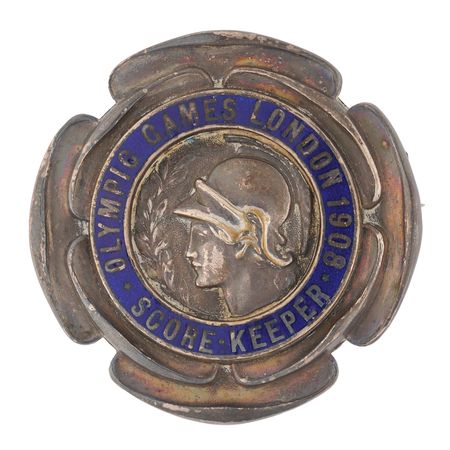 Lot #3138 London 1908 Olympics Scorekeeper Badge