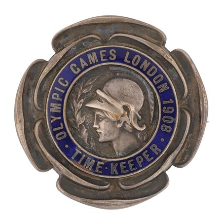 Lot #3139 London 1908 Olympics Timekeeper Badge