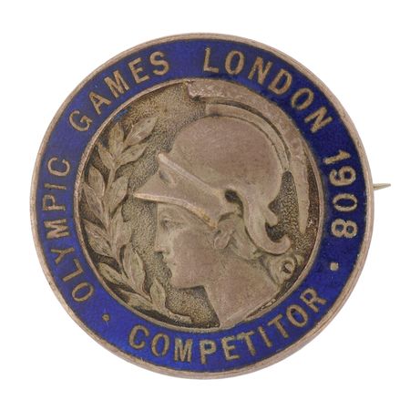 Lot #3142 London 1908 Olympics Competitor Badge