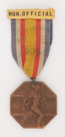 Lot #3107. St. Louis 1904 Olympics Honorary Official Participation Medal/Badge