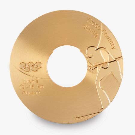 Lot #3099 Torino 2006 Winter Olympics Gold Winner's Medal for Cross-Country Skiing - Image 2