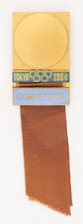 Lot #3186 Tokyo 1964 Winter Olympics Competitor Badge - Image 1