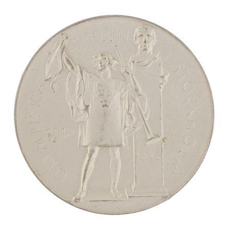 Lot #3270 Stockholm 1912 Olympics Aluminum Souvenir Winner's Medal - Image 2