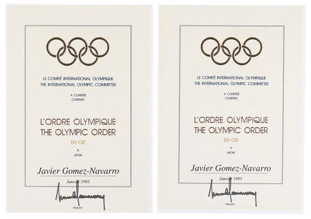 Lot #3210 Olympic Order in Gold - Presented to Javier Gómez-Navarro, Vice-President of the Barcelona 1992 Olympic Organizing Committee - Image 4