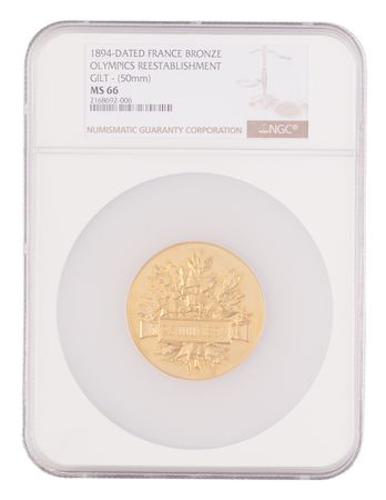 Lot #3264 Paris 1894 First Olympic Congress Gilt