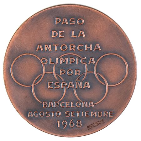 Lot #3011 Mexico City 1968 Summer Olympics Rare ‘Type 6’ Torch with Spanish Torch Relay Participation Medal - Image 10