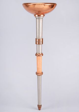Lot #3011 Mexico City 1968 Summer Olympics Rare ‘Type 6’ Torch with Spanish Torch Relay Participation Medal - Image 3