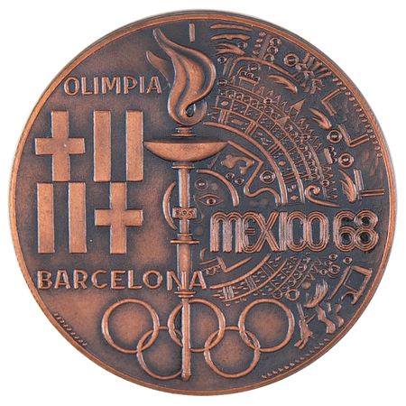 Lot #3011 Mexico City 1968 Summer Olympics Rare ‘Type 6’ Torch with Spanish Torch Relay Participation Medal - Image 9