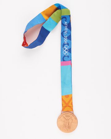 Lot #3098 Athens 2004 Summer Olympics Bronze Winner's Medal for Men's Shot Put - Awarded to Denmark's Joachim Olsen Before His Elevation to Silver - Image 1