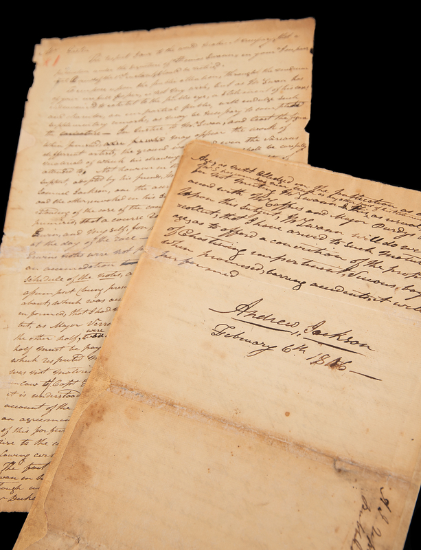 Lot 788 Andrew Jackson Autograph Letter Signed, Preceding a Duel: 