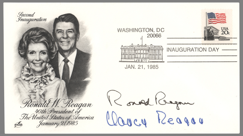 Lot 128 Ronald and Nancy Reagan Signed Inauguration Day Cover
