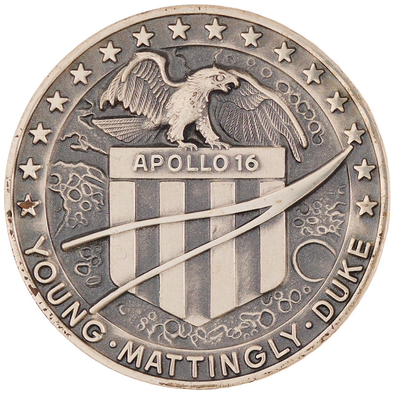 Lot 266 Apollo 16 Unflown Robbins Medallion - From the Personal Collection of Karol Bobko