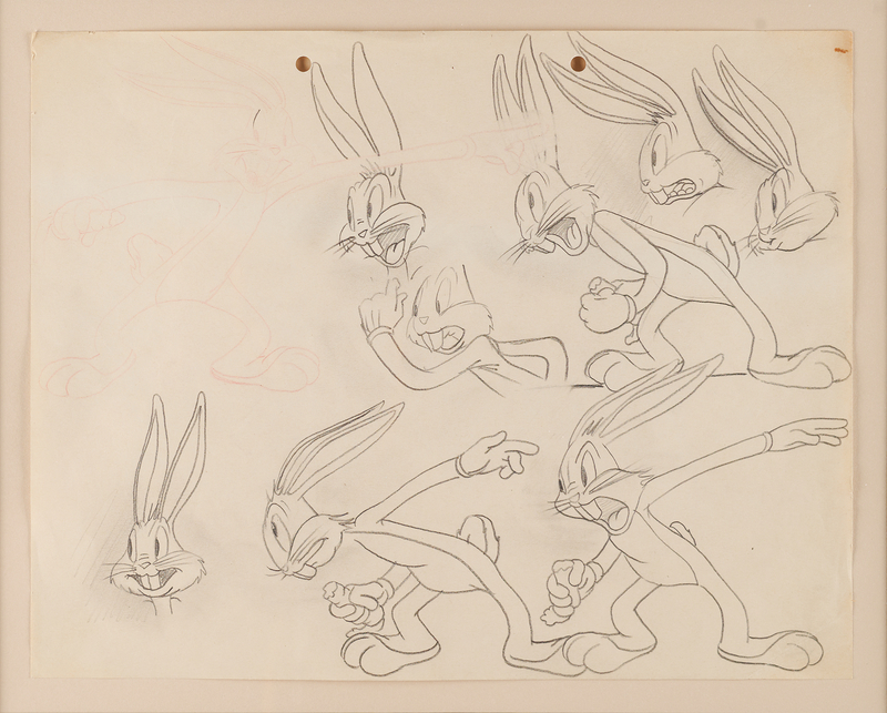 Lot 294 Original model sheet drawing of Bugs Bunny