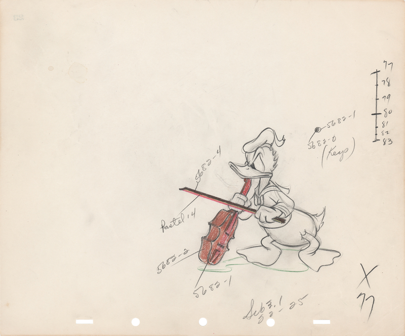 Lot 286 Donald Duck production drawing from The Autograph Hound