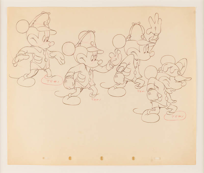 Lot 331 Mickey Mouse model sheet drawing from The Pointer