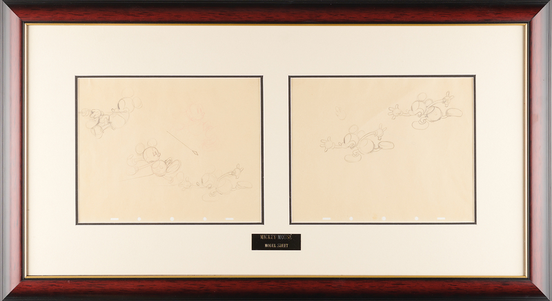 Lot 347 Mickey Mouse model sheet drawings (2) from Thru the Mirror