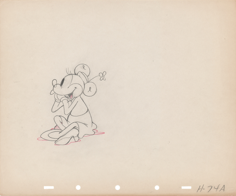 Lot 322 Minnie Mouse production drawing from Mickey's Rival