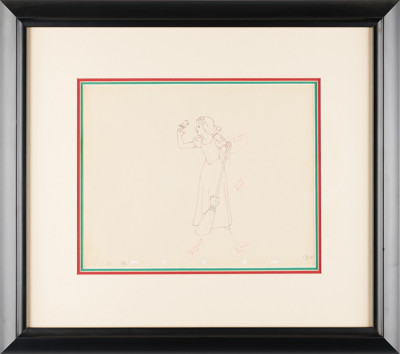 Lot 344 Snow White production drawing from Snow White and the Seven Dwarfs