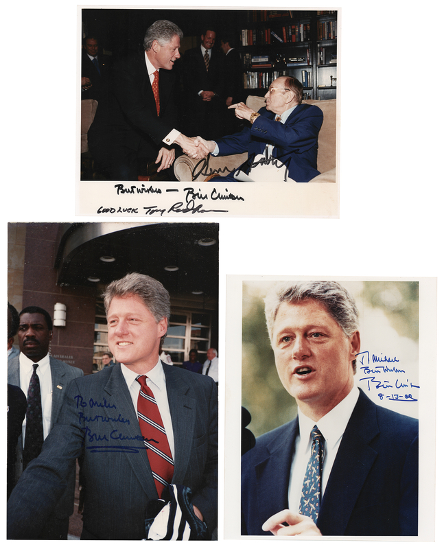 Lot 133 Bill Clinton (3) Signed Photographs