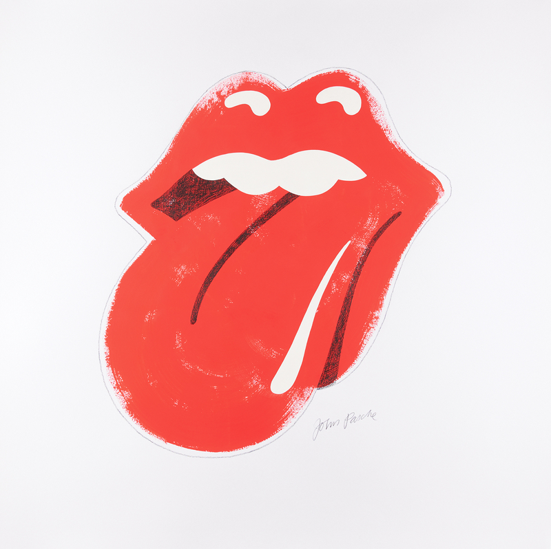 Lot 429 Rolling Stones: John Pasche Original 'Tongue and Lips' Logo Artwork (31.5˝ x 31.5˝)