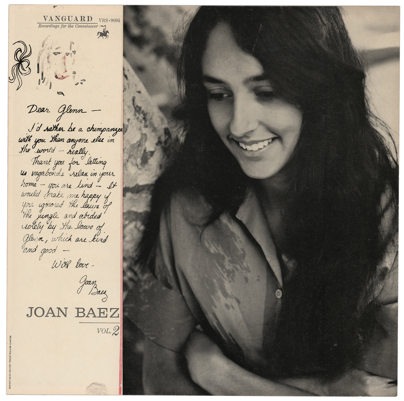 Lot 378 Joan Baez Signed Album Cover to Glenn Ford: 