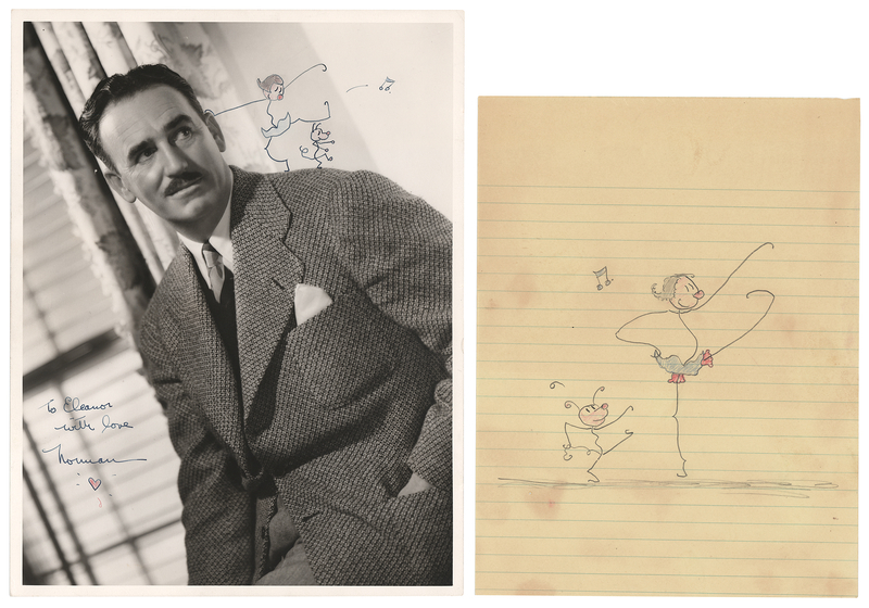 Lot 614 Norman Z. McLeod Oversized Signed Photograph to Eleanor Powell and Sketch