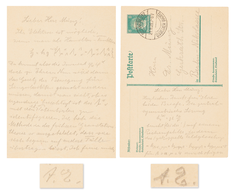 Lot 215 Albert Einstein (2) Autograph Letters Signed on His Unified Field Theory Collaboration: 