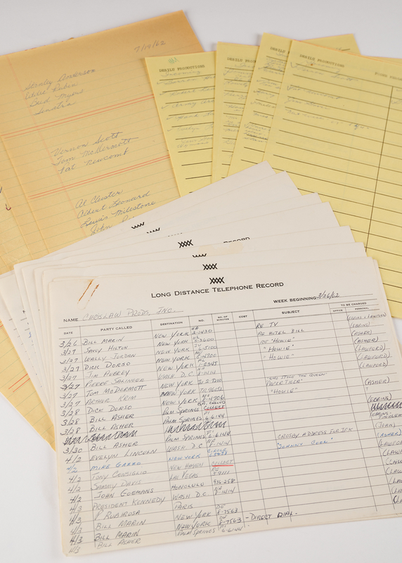 Lot 594 Peter Lawford Office Records Archive (35 pages) Documenting the Kennedy Circle, Marilyn Monroe, and Hollywood Elite (1962)