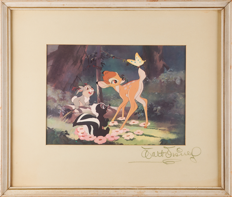 Lot 297 Walt Disney Signed 'Bambi' Dye Transfer Print