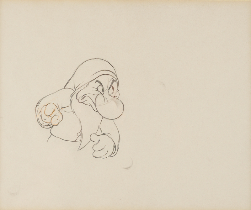 Lot 340 Grumpy production drawing from Snow White and the Seven Dwarfs