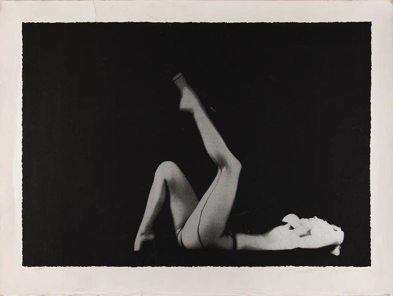 Lot 636 Marilyn Monroe: Milton Greene Oversized Signed Silkscreen Print from 'The Black Sitting' (Ltd. Ed. #183/300) - 46˝ x 35˝