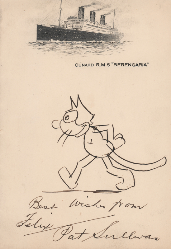 Lot 345 Pat Sullivan Signed Sketch of 'Felix the Cat'