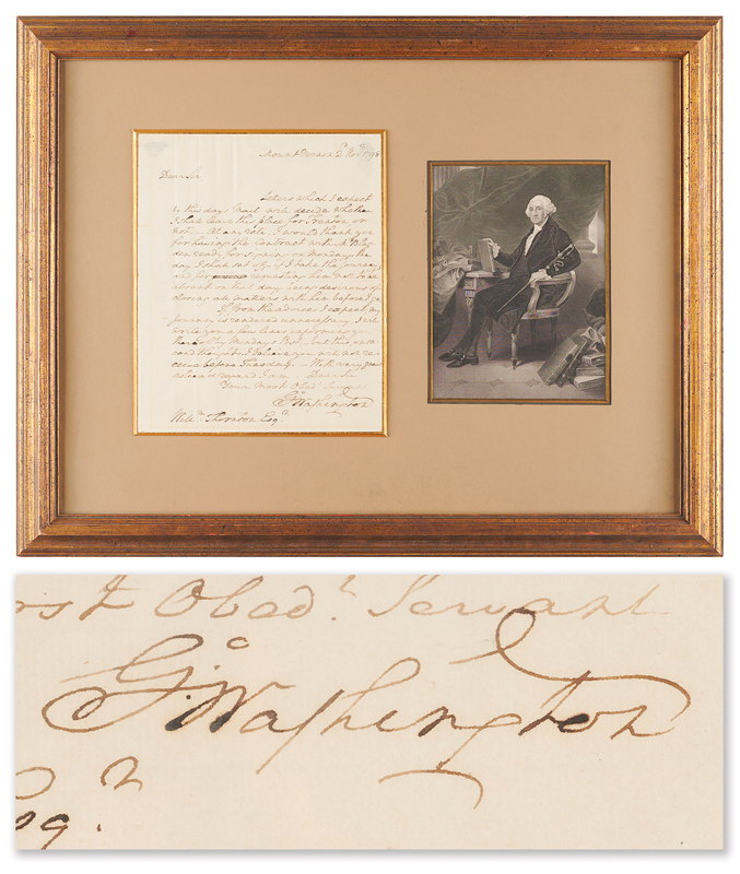 Lot 2 George Washington Autograph Letter Signed to Architect of the Capitol William Thornton