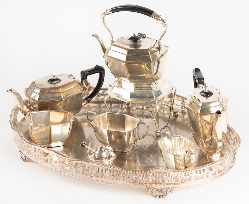 Lot 626 MGM Tea Set Engraved with Hepburn and Tracy Signatures