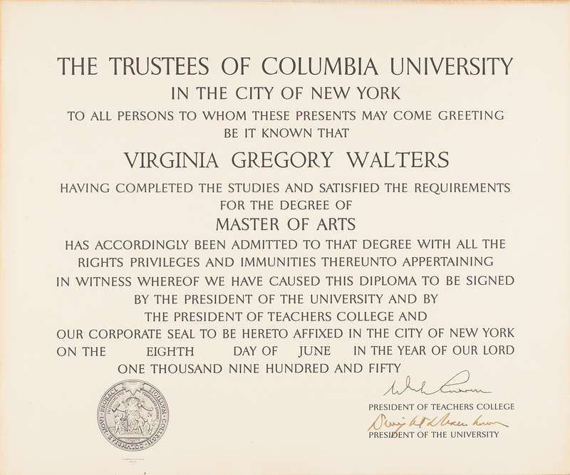 Lot 98 Dwight D. Eisenhower Document Signed - Columbia University Diploma